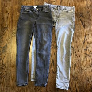 H&M dark and light grey skinny jeans size 12